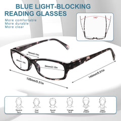 VIDEBLA unisex rectangular frames suitable for all face shapes during long reading sessions