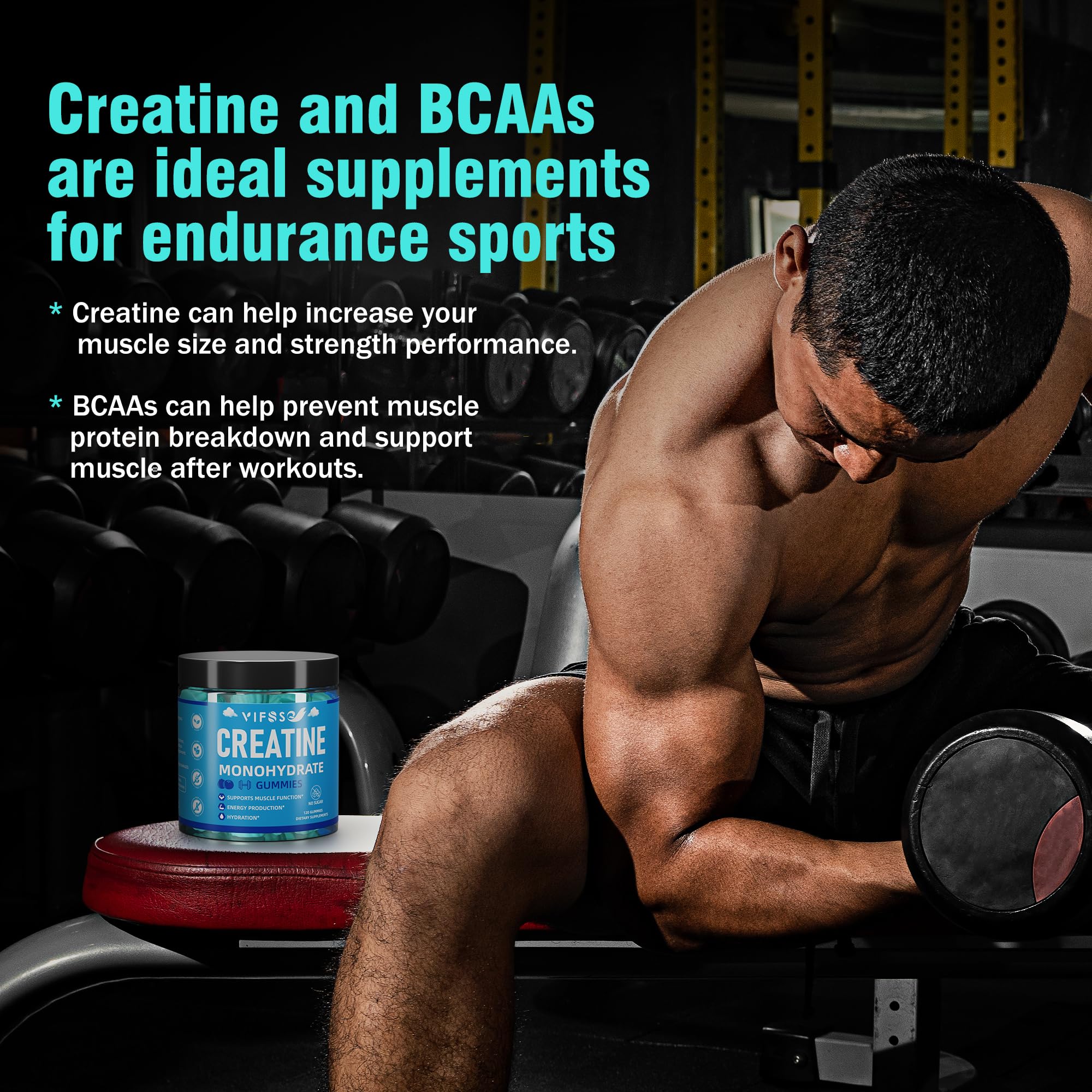 VIFSSG Creatine Monohydrate Gummies sugar-free for fitness-friendly snacking