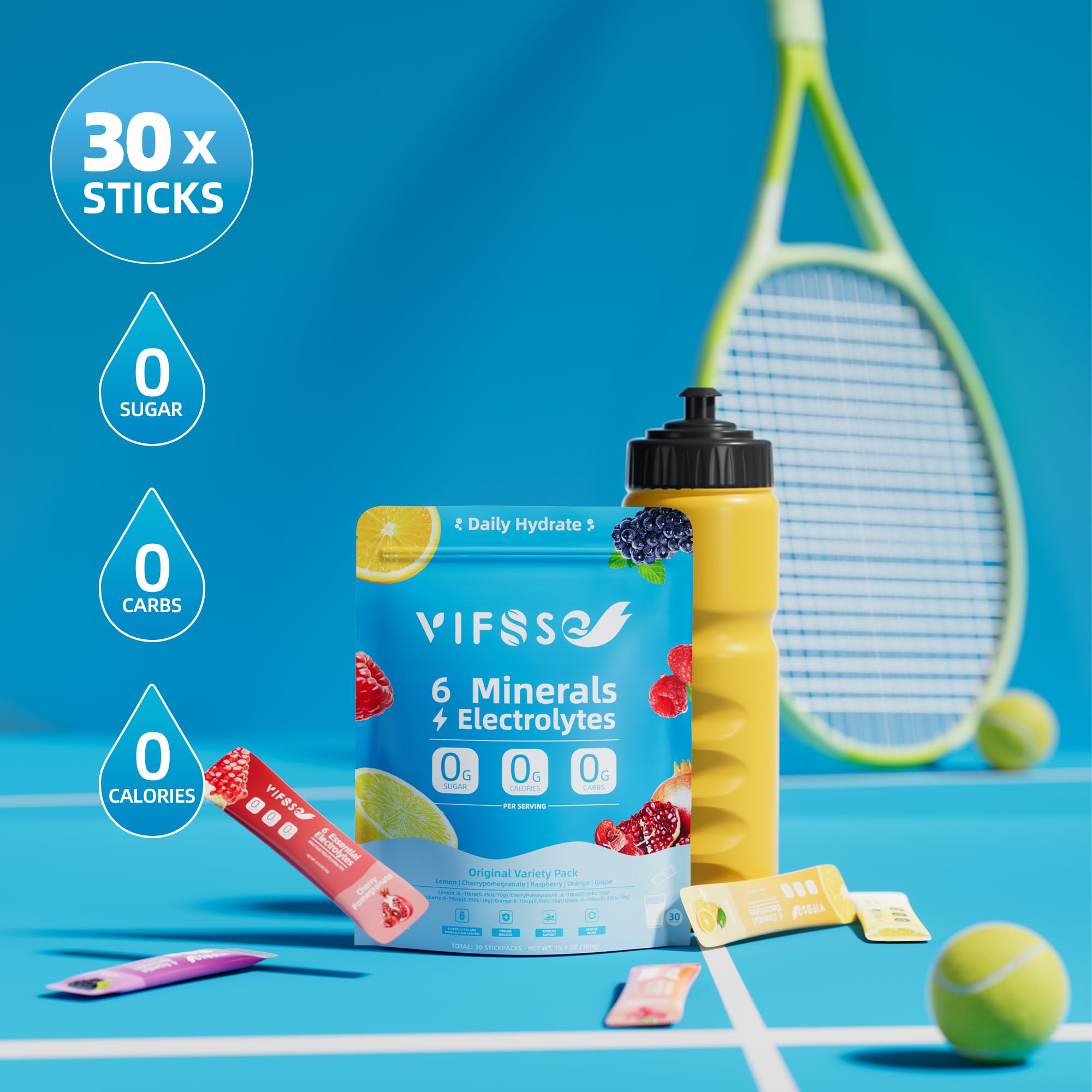 VIFSSG grape electrolyte packets support clean, keto-friendly refreshment