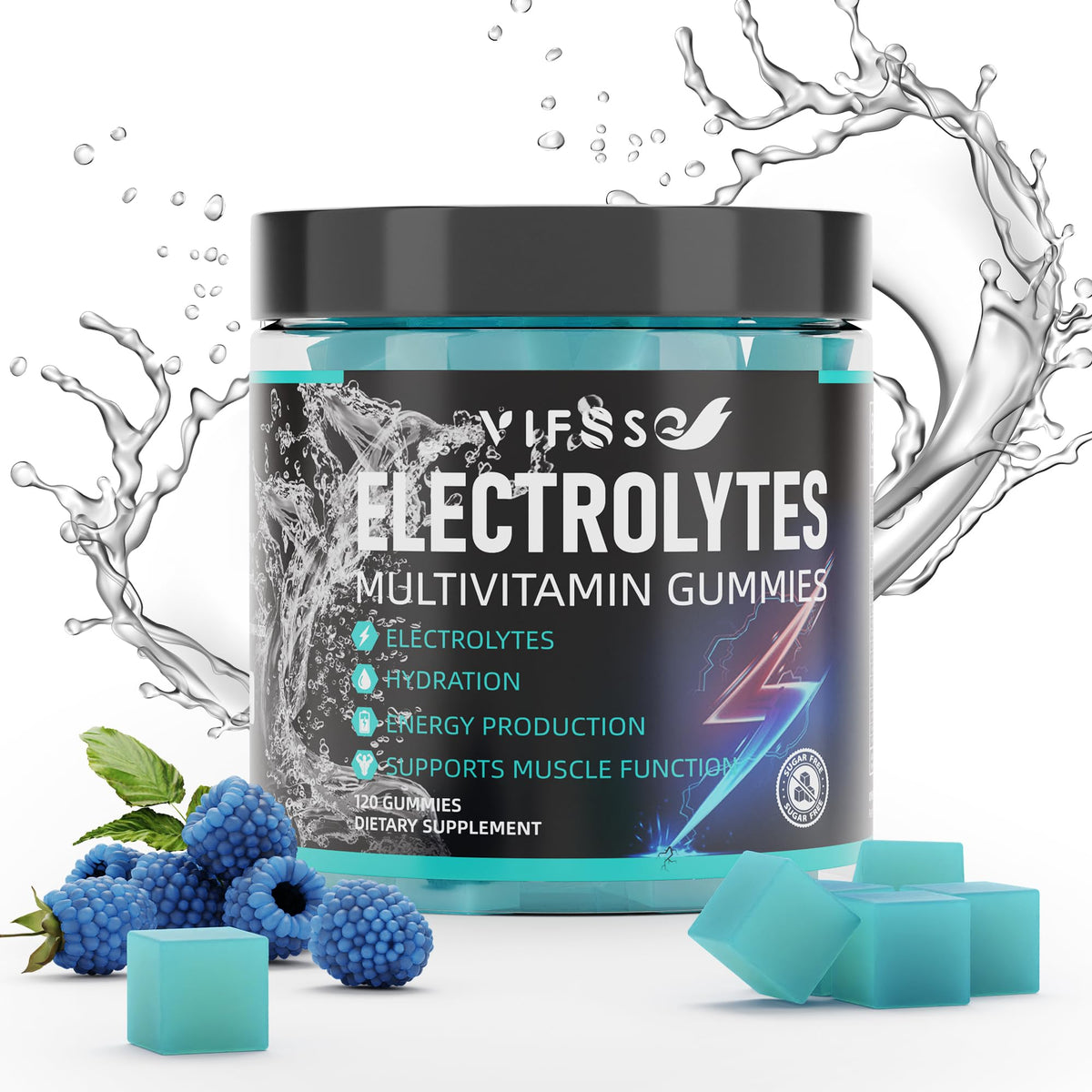 VIFSSG Electrolytes Gummies blue raspberry pack for on-the-go hydration during workouts.