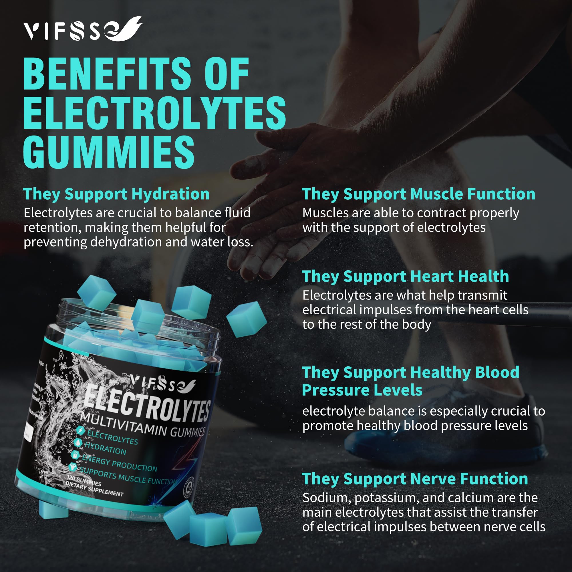 VIFSSG Electrolytes Gummies resealable pack supports easy daily hydration on the go.