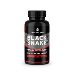 Vigor Labs Black Snake bottle close-up for daily vitality support.