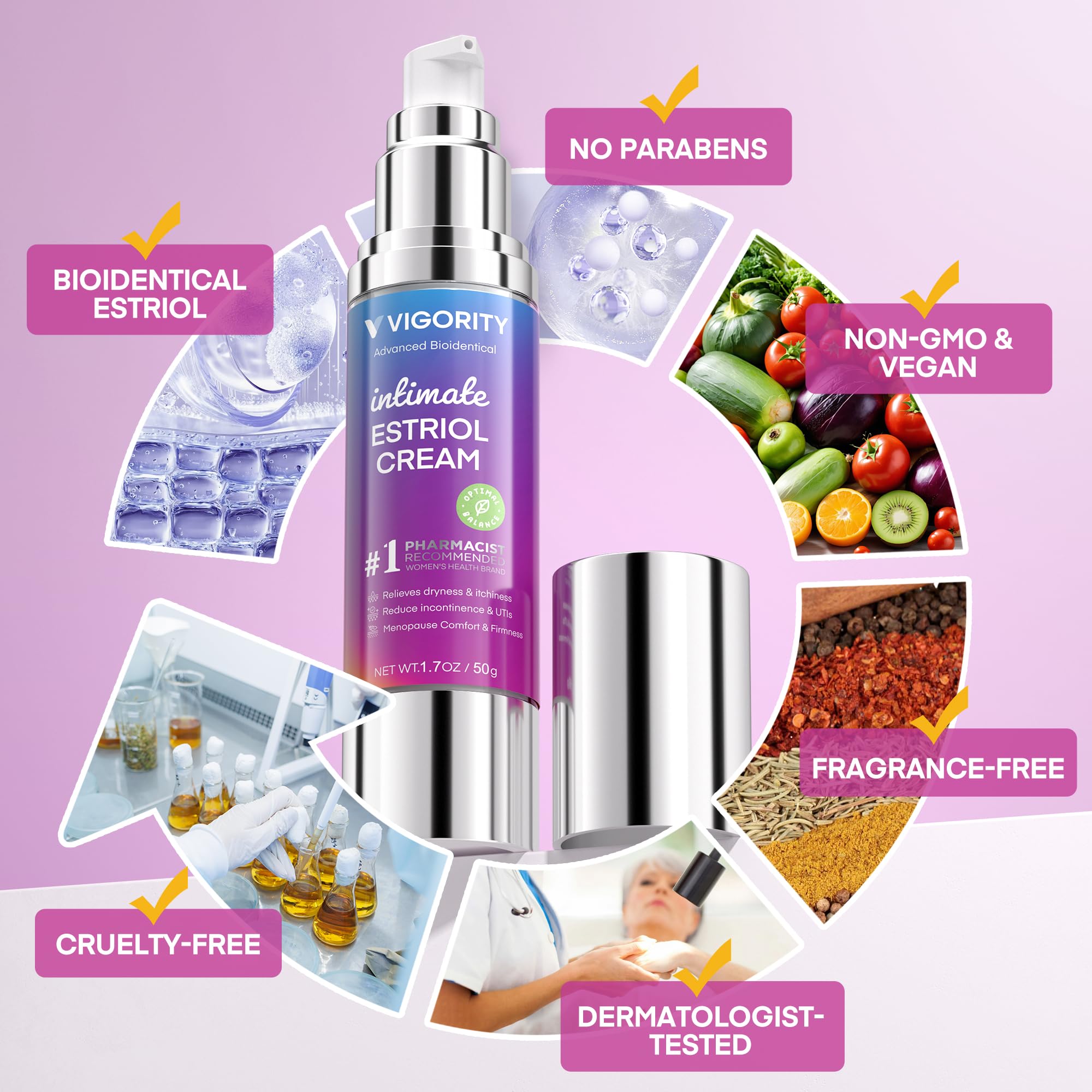 Vigority Bioidentical Estriol Cream tube opened for easy dispensing.