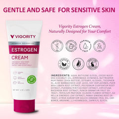 Vigority Estrogen Cream on face, neck, and body for multi-area care