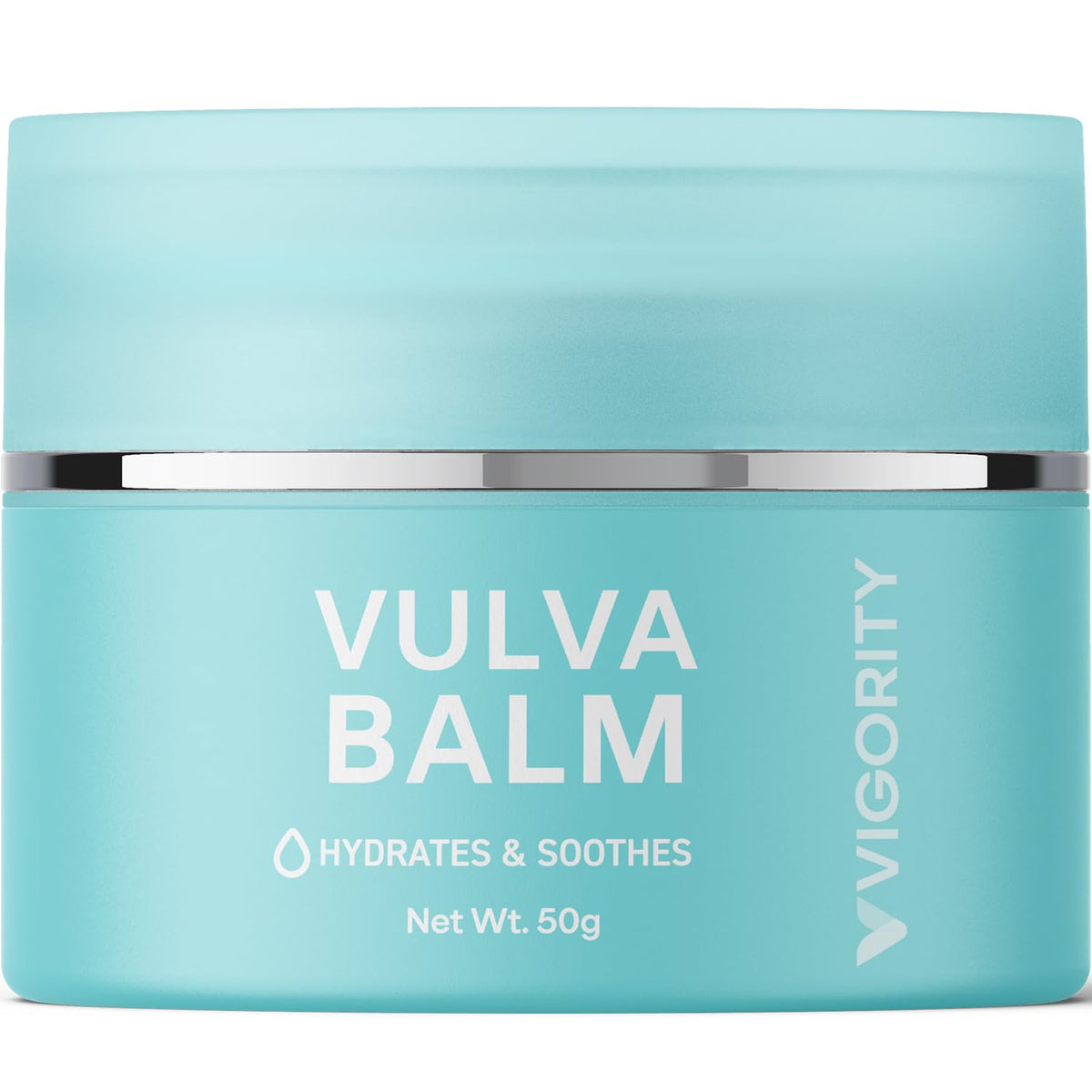 Vigority Vulva Balm bottle demonstrating daily moisturizing for sensitive skin.