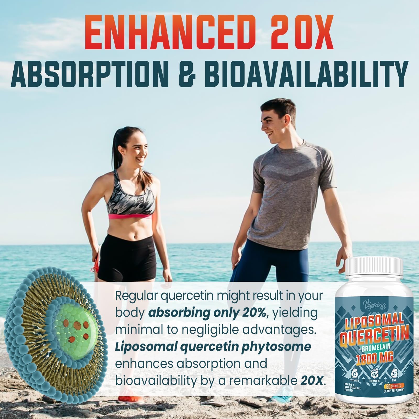 Vigorizar graphic illustrating 20x absorption bioavailability technology