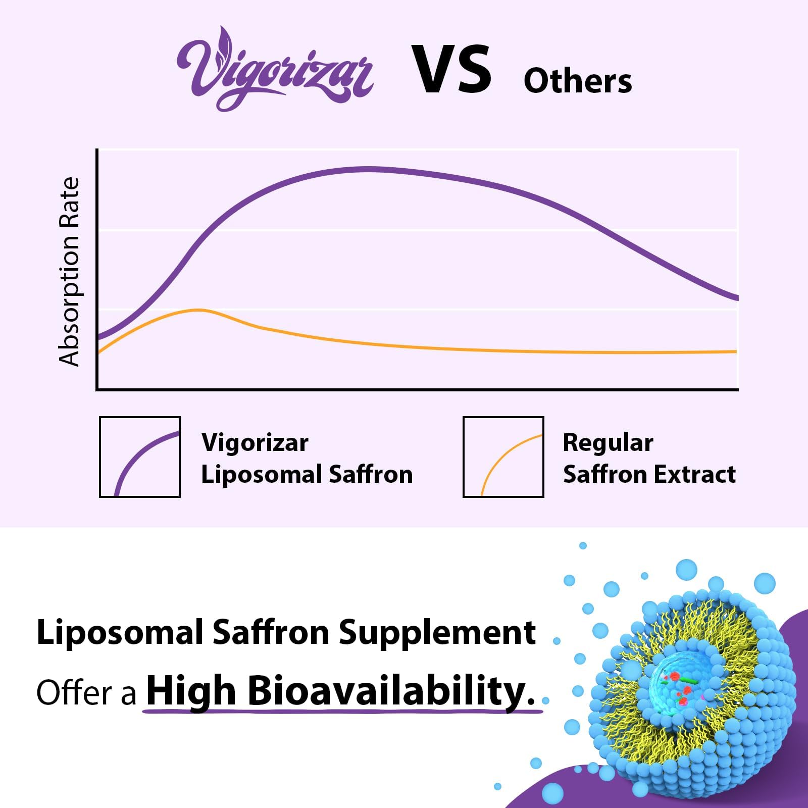 Vigorizar saffron capsule pour illustrates convenient daily dosage in a routine