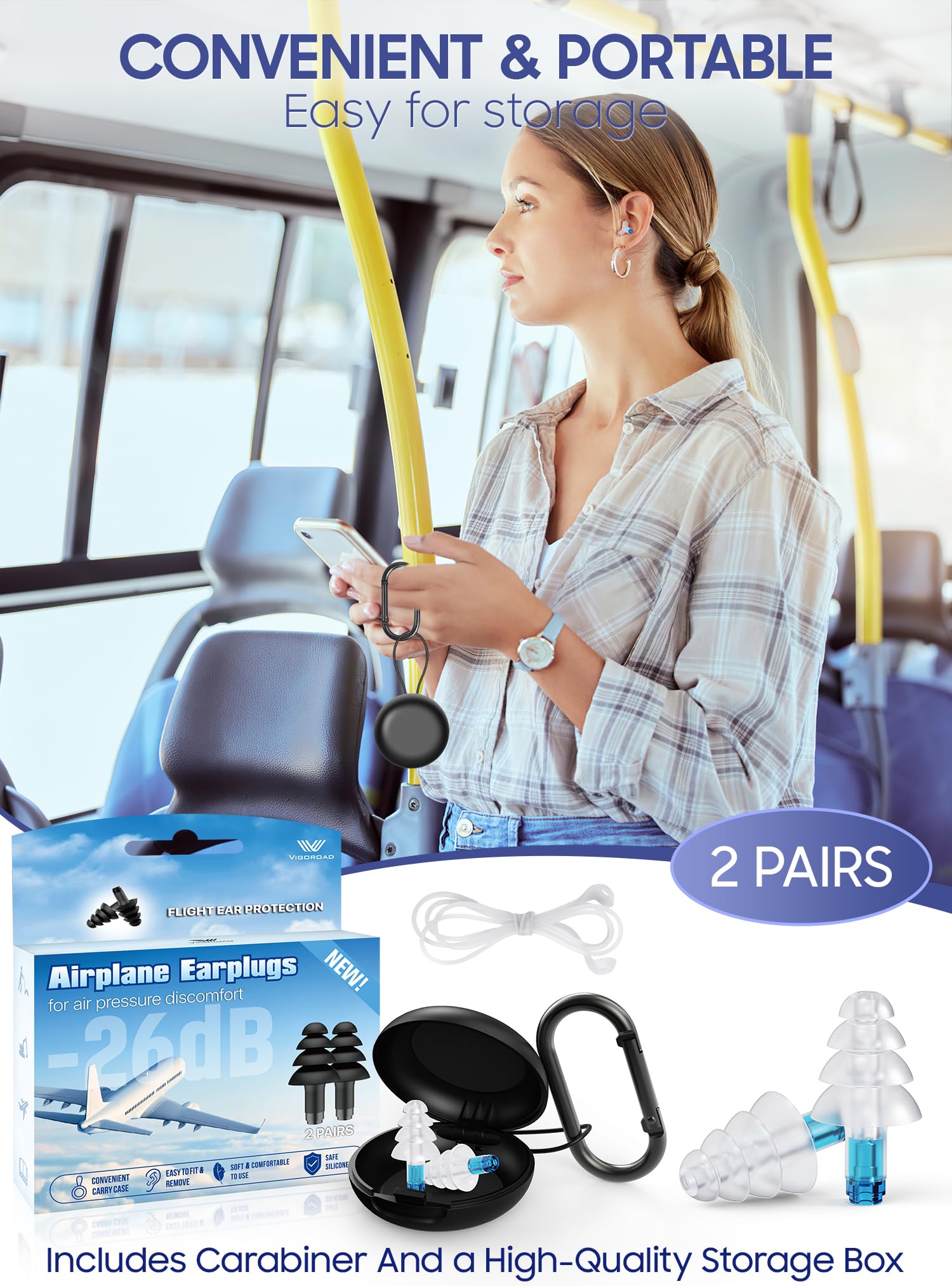 VIGOROAD earplugs four-layer-flange: enhanced noise reduction and comfortable wear.