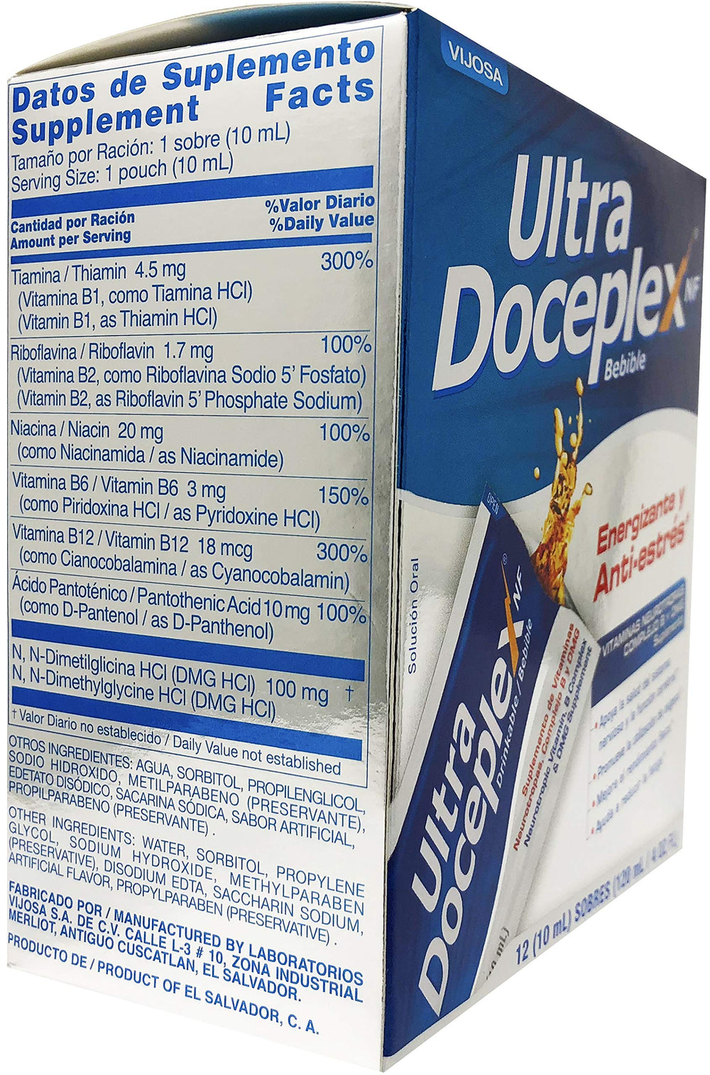 Opened Vijosa pouch showing easy pour for quick daily stamina boosts.