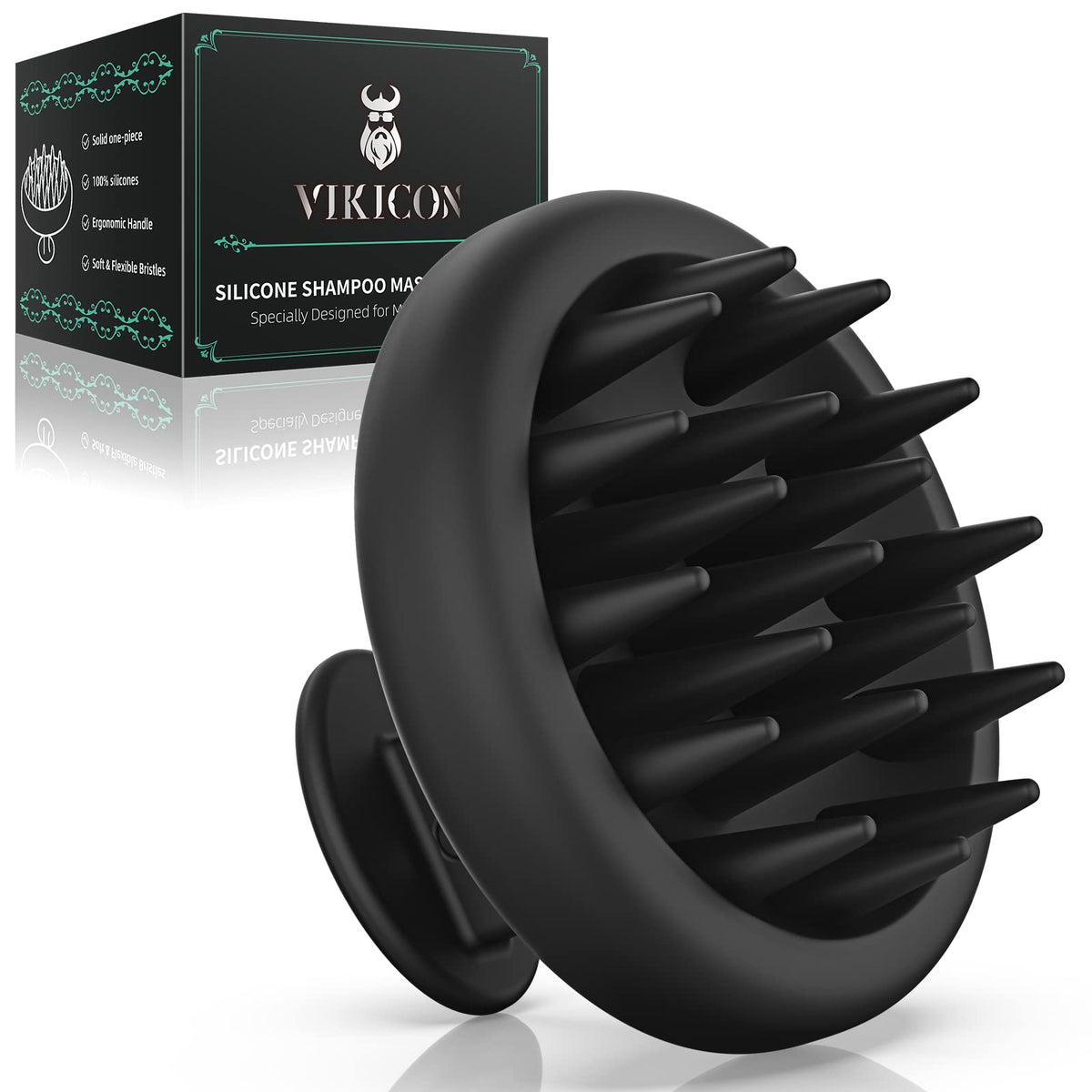 VIKICON cepillo masaje cabelludo de silicona, limpieza suave y segura