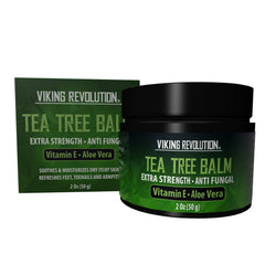 Viking Revolution Tea Tree Oil Cream label front highlights all-natural formula