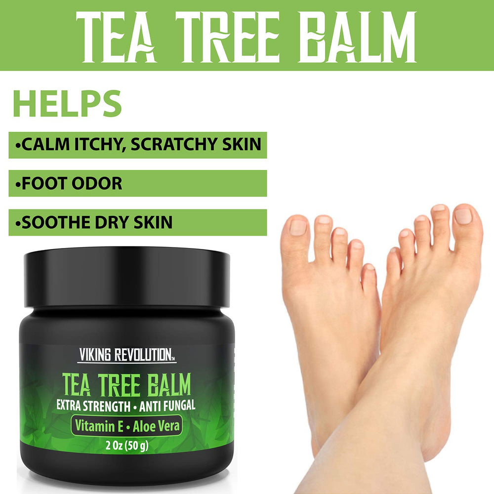 Nail area close-up with Viking Revolution Tea Tree Oil Cream for targeted care