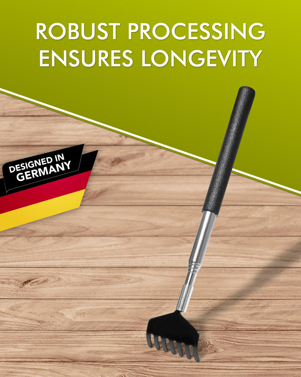 Villkin rascador de espalda telescópico para alcance cómodo.