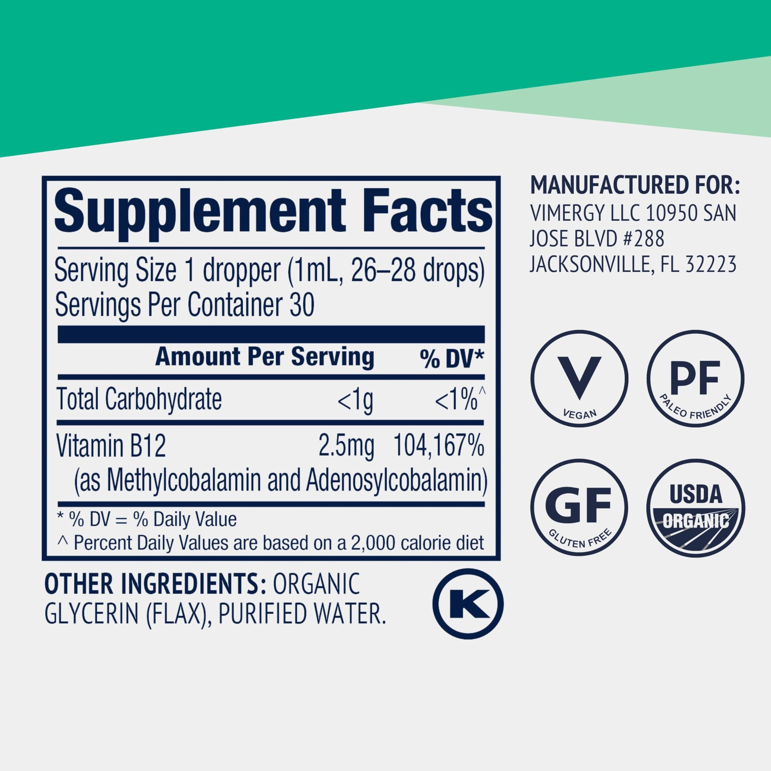 Vimergy B12 serving 30 demonstrates convenient daily use