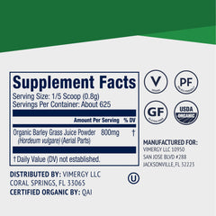 Vimergy Barley Grass Juice Powder in water creates a vibrant, antioxidant-rich drink.