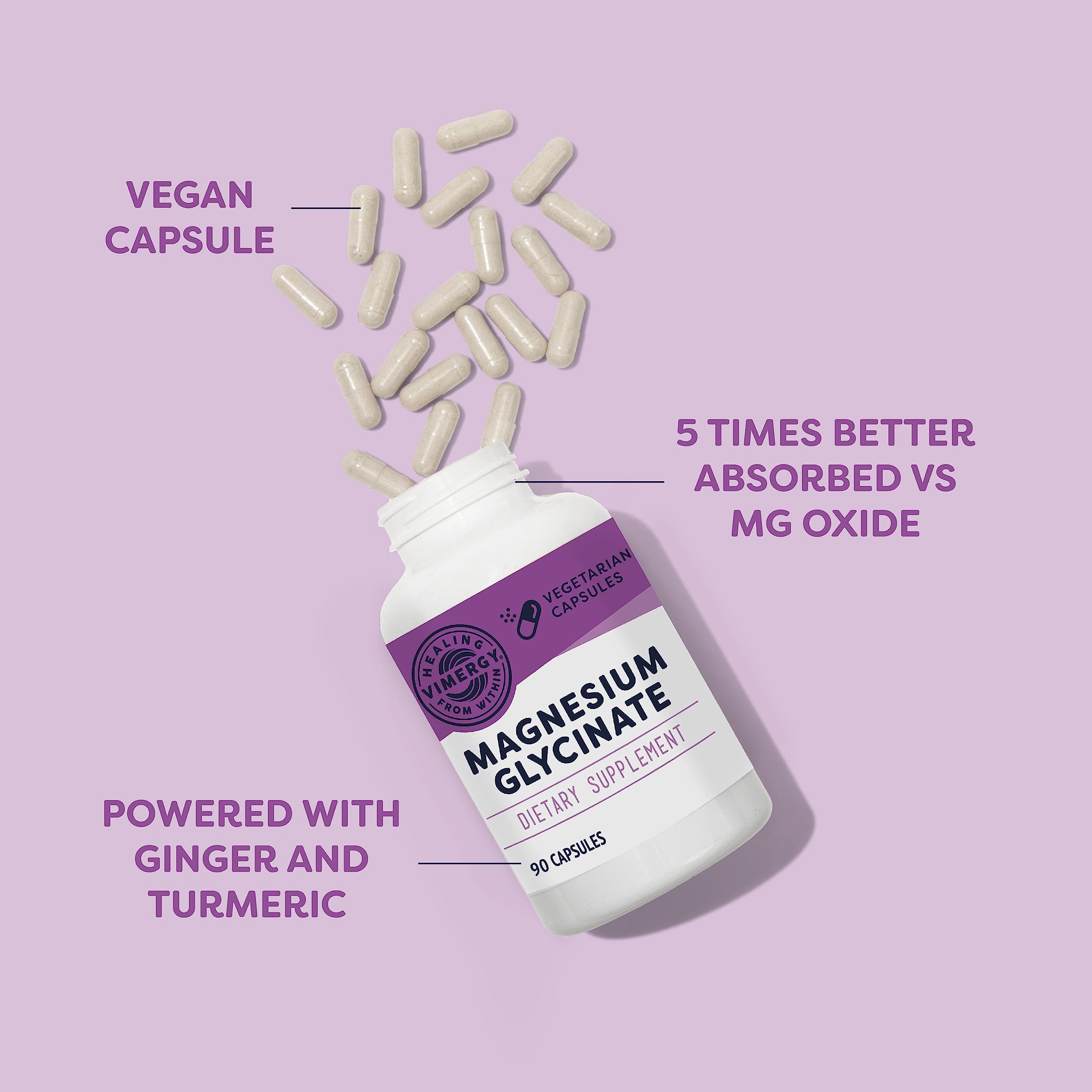 Vimergy ginger and turmeric powder blend visible for full-spectrum support.