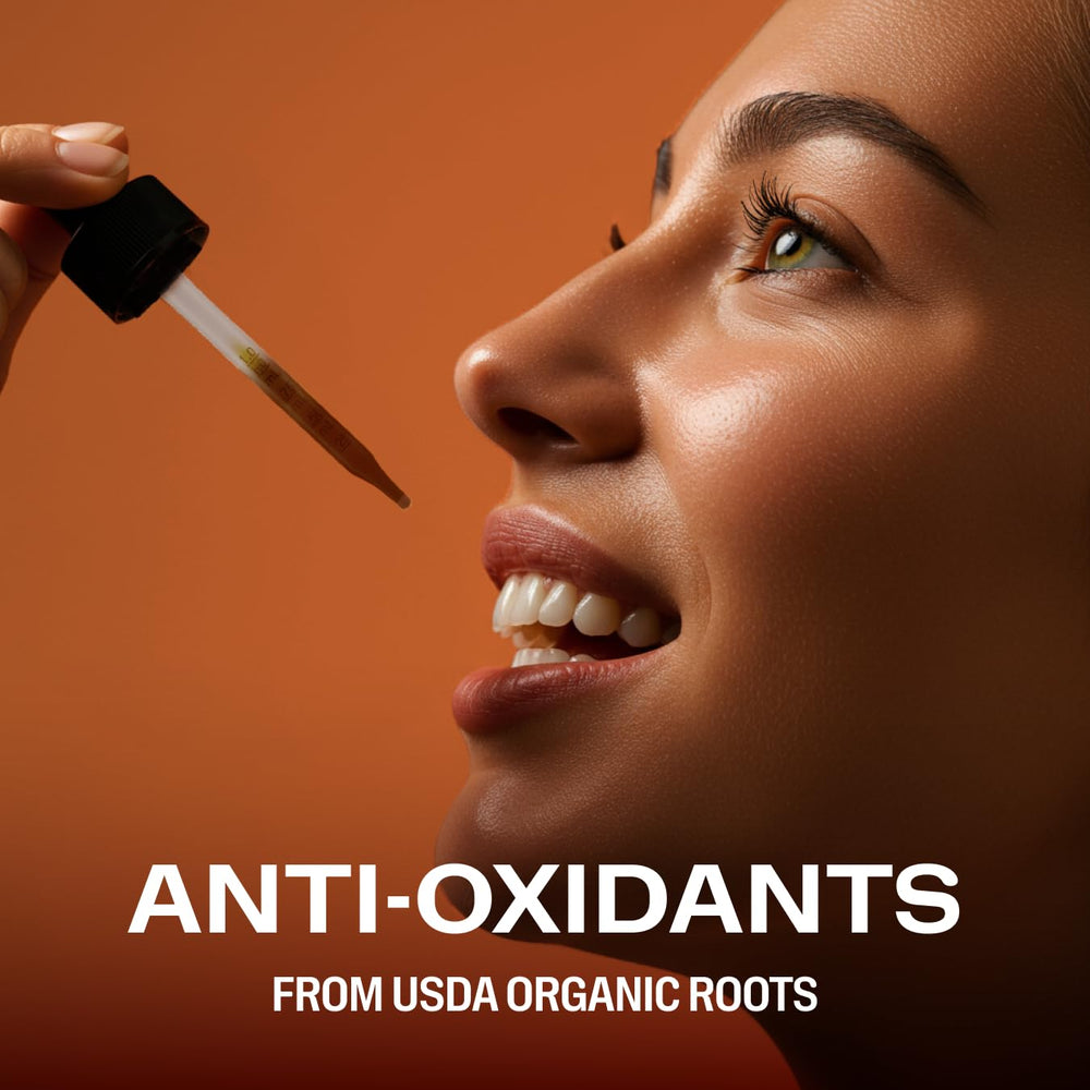 Vimergy Goldenseal tincture organic certification label highlights USDA Organic and vegan status.