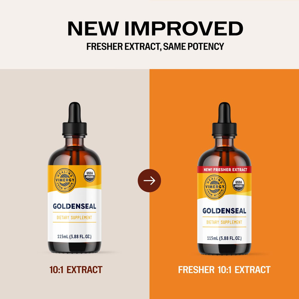 Vimergy Goldenseal tincture mixed in water shows fast absorption and mild sweetness.