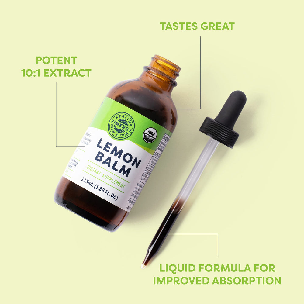 USDA label on Vimergy tincture confirms organic, non-GMO quality.
