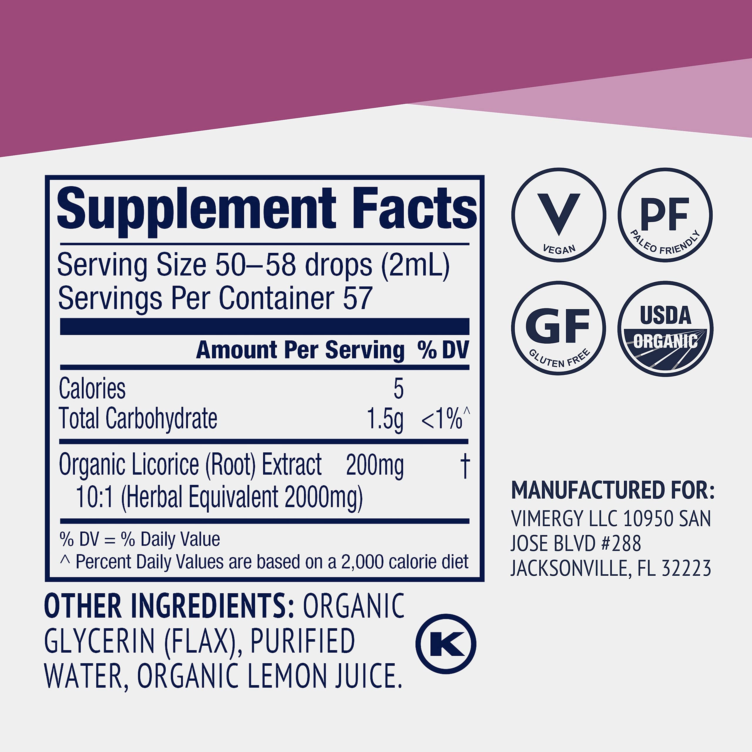 Ready-to-use licorice liquid blends easily with water or juice for daily routine.