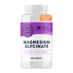 Vimergy Magnesium Glycinate bottle front for stress support and daily wellness.