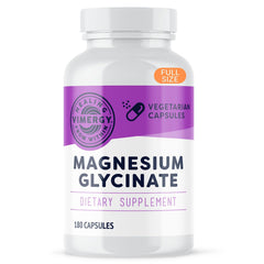 VIMERGY Magnesium Glycinate bottle with clean vegan label for daily wellness