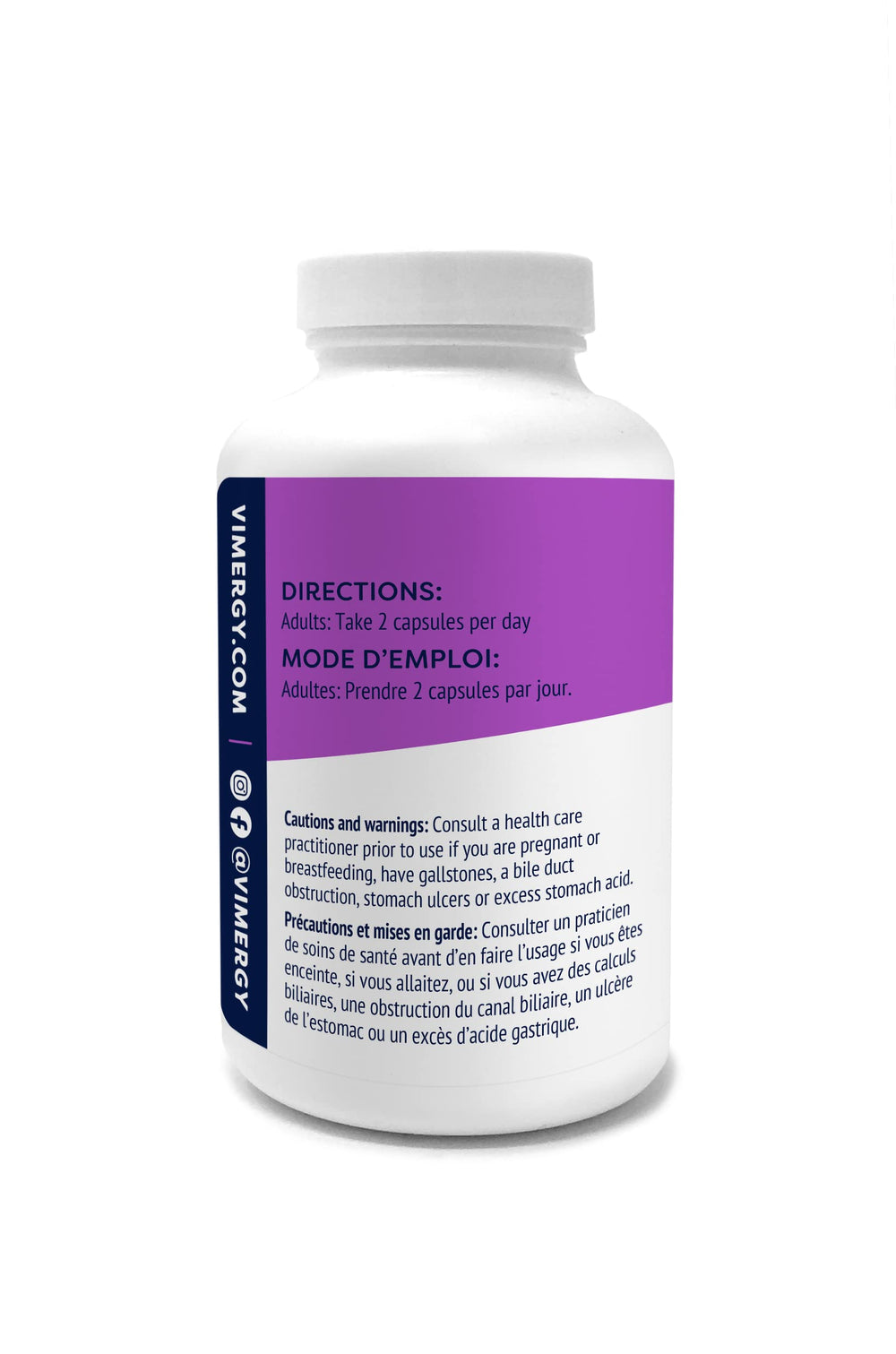 VIMERGY Magnesium Glycinate bottle with clean, paleo-friendly packaging