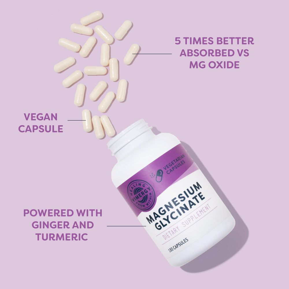 VIMERGY Magnesium Glycinate with ginger and turmeric for full-spectrum support