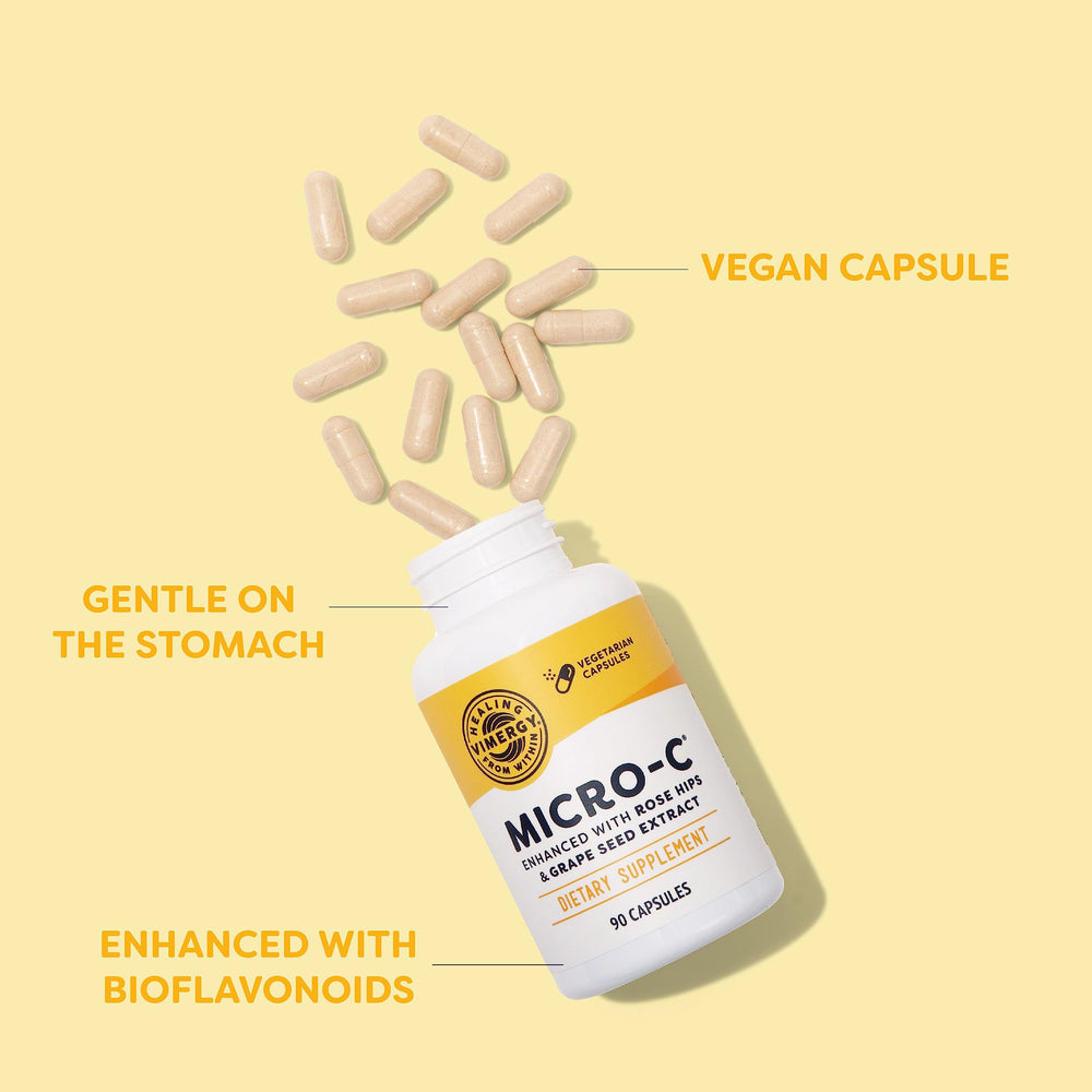Close-up of Vimergy Micro-C capsules ready for daily use