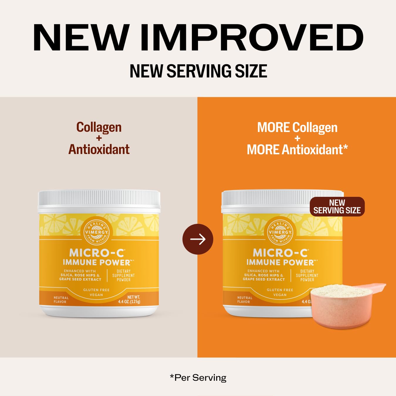 Vimergy Micro-C Immune Power scoop included for precise dosing.