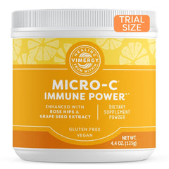 Vimergy Micro-C Immune Power travel-size bottle for easy daily use and immune support.
