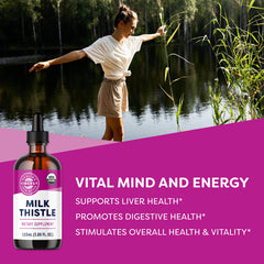 Vimergy Milk Thistle liquid pour demonstrates fast-absorbing formula for easy dosing