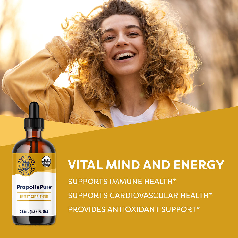 Vimergy PropolisPure ingredients label highlights six polyphenols for potential support