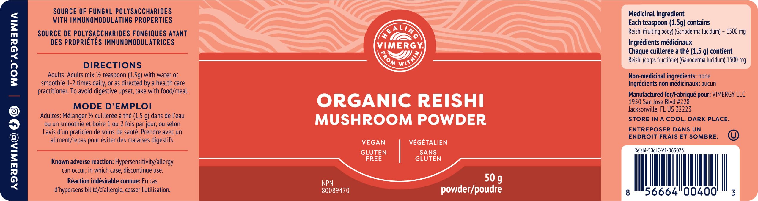 Hot-water extraction visual of Vimergy Reishi powder for easy preparation.