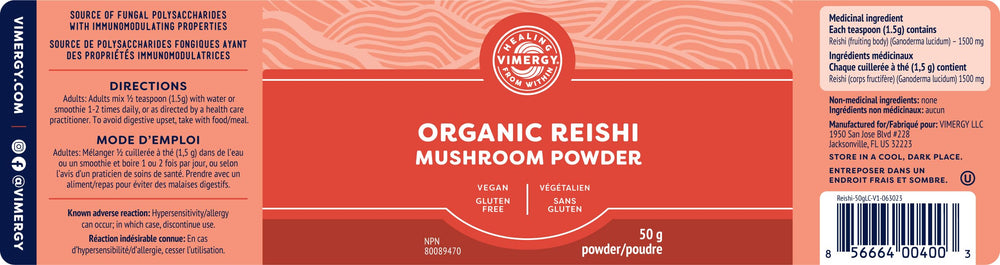 Hot-water extraction visual of Vimergy Reishi powder for easy preparation.