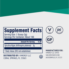 Vimergy Spirulina Powder blended into a smoothie for a nutrient boost.