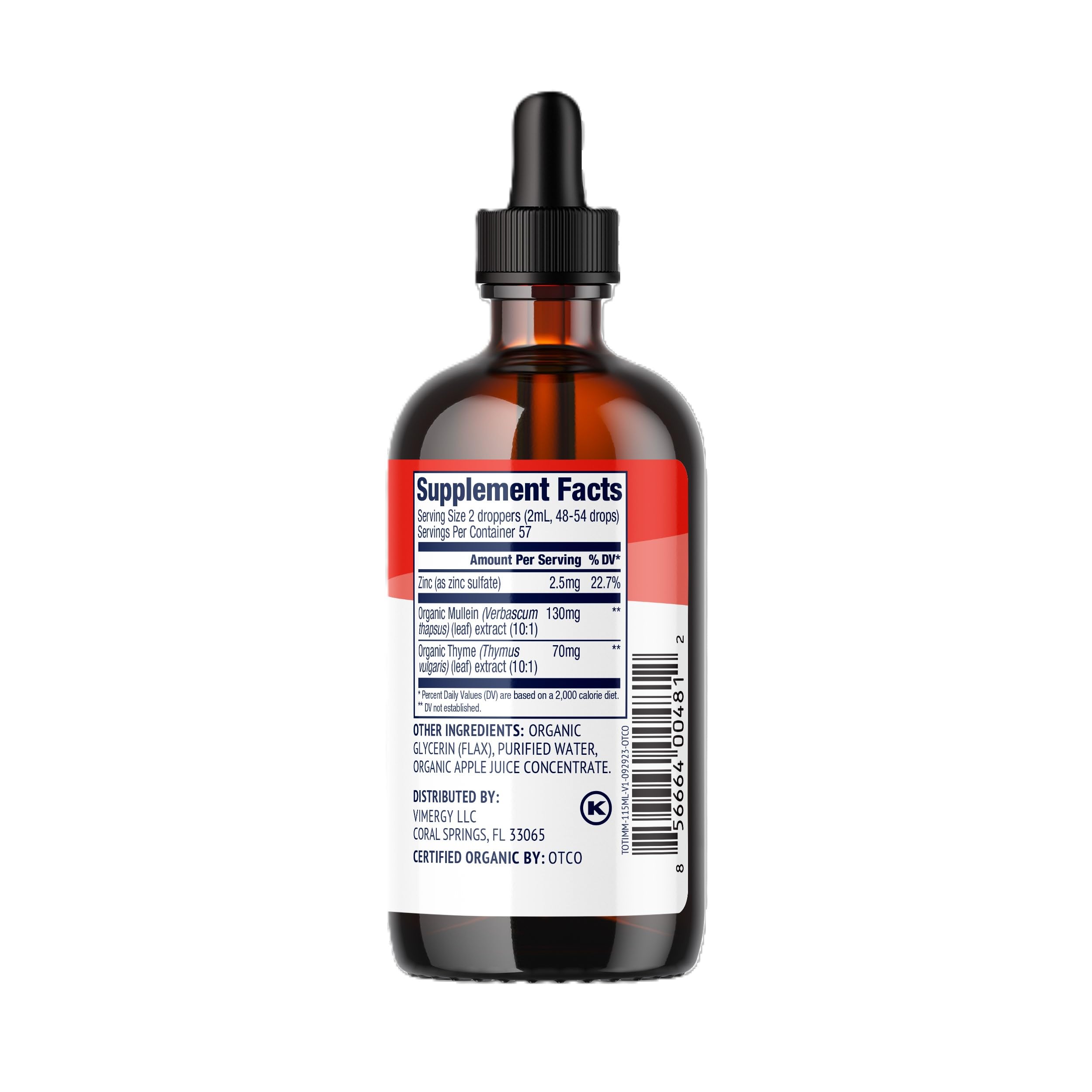 Vimergy Total Immune Blend organic label reassures clean ingredients.