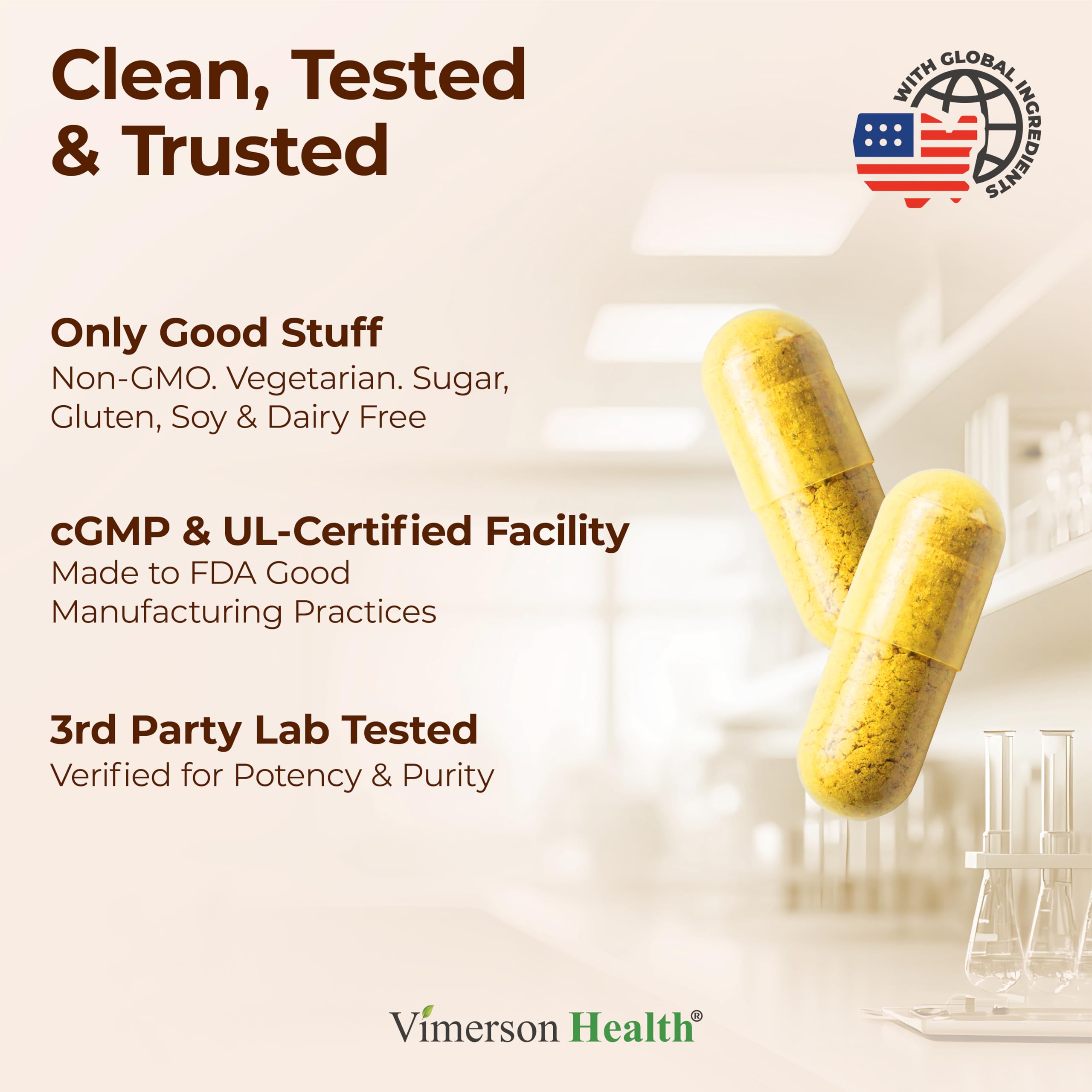 Vimerson Health black pepper extract bottle closeup emphasizes enhanced absorption.