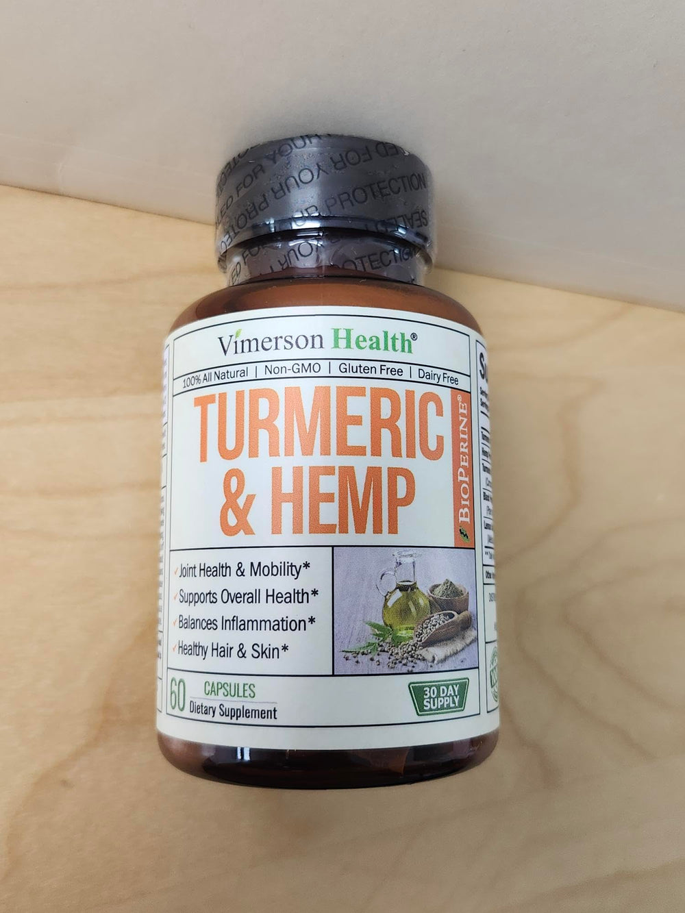 Vimerson Health capsules ready for daily dosage with food.