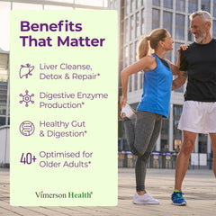 Vimerson Health dandelion root capsules depicted for gentle detox and digestion balance.