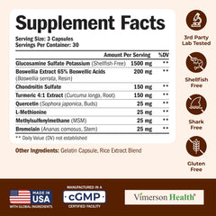 Vimerson Health Glucosamine Chondroitin MSM bottle front