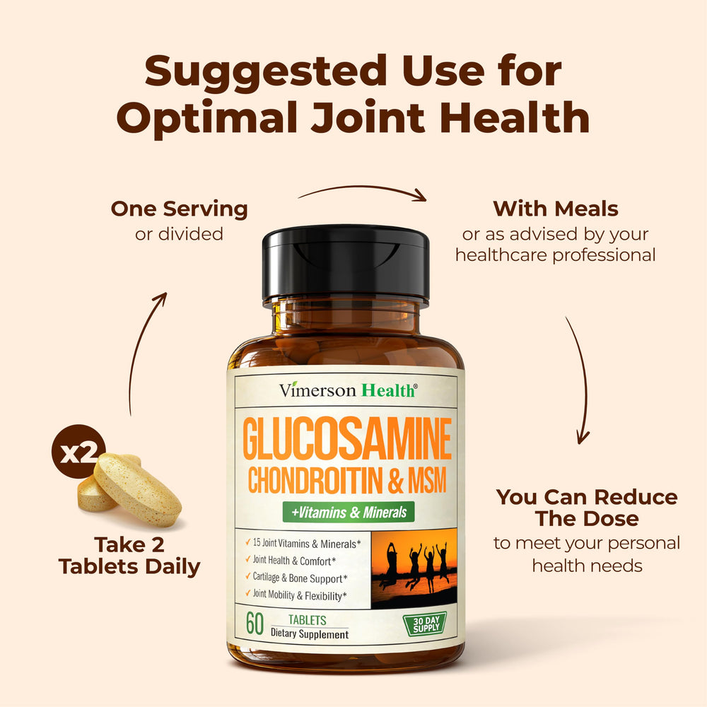 Ingredients chart of Vimerson Health glucosamine chondroitin msm