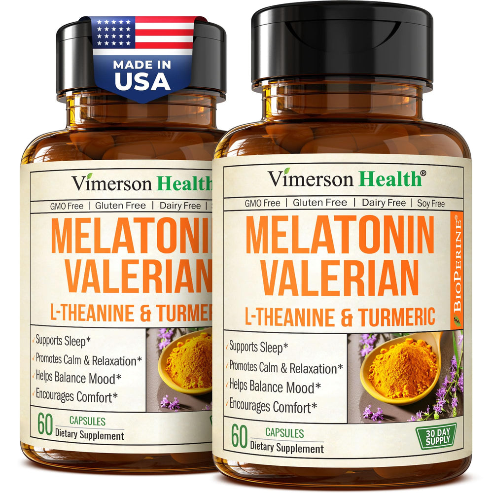 Vimerson Health Melatonin Sleep Aid bottle supports easier nights and deeper rest
