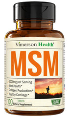 Vimerson Health MSM 2000mg bottle for daily joint support and comfort