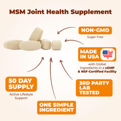 Packaging interior of Vimerson Health MSM 2000mg with convenient flip-top cap