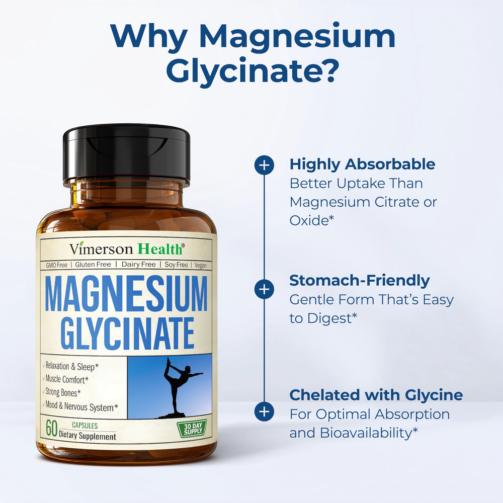 Vimerson Health Magnesium Glycinate 200mg aiding muscle recovery after exercise.