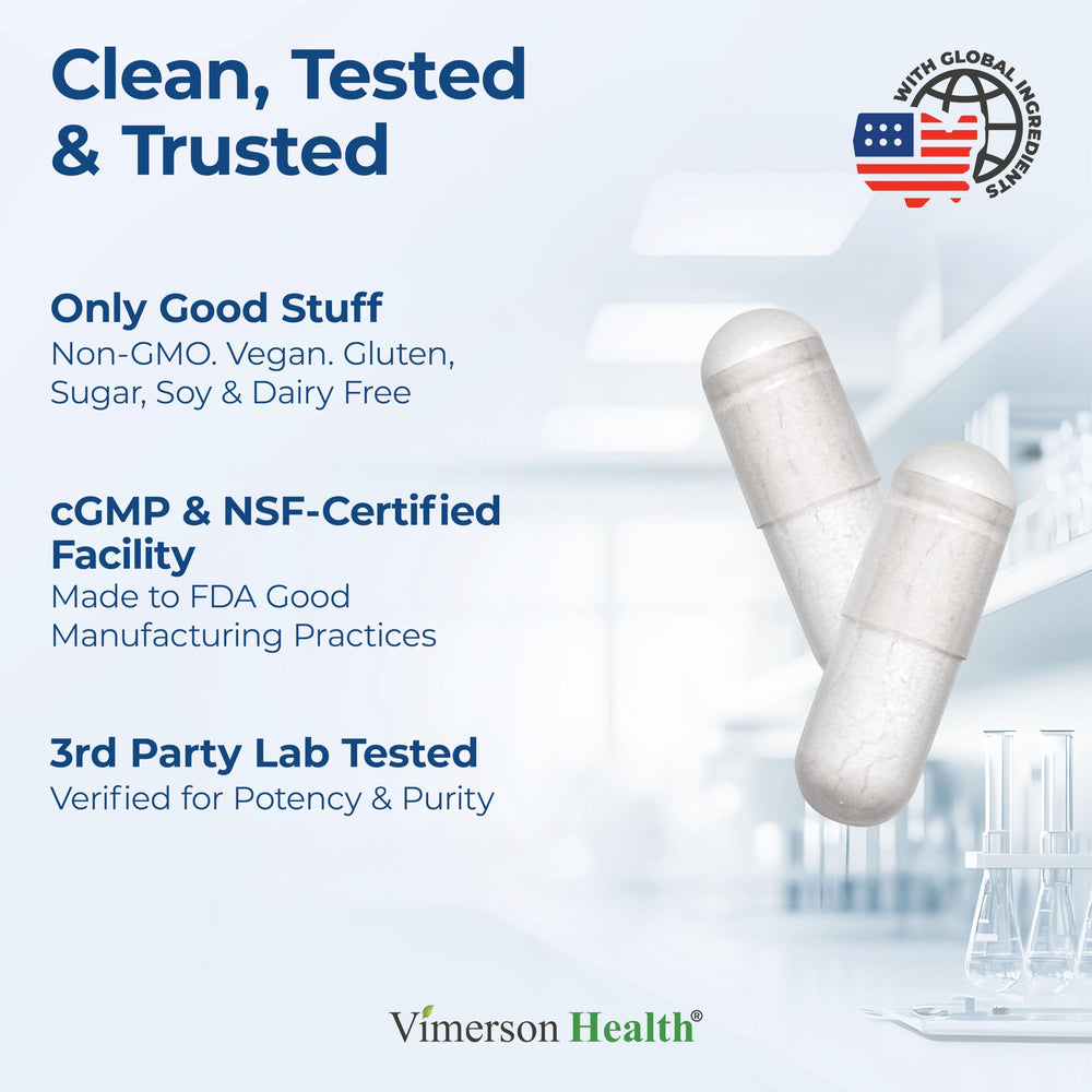 Vimerson Health Magnesium Glycinate 200mg capsules in a relaxation routine for potential stress relief.