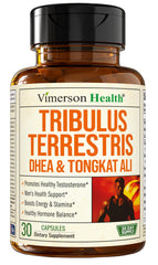 Vimerson Health testosterone supplement bottle supports daily vitality.