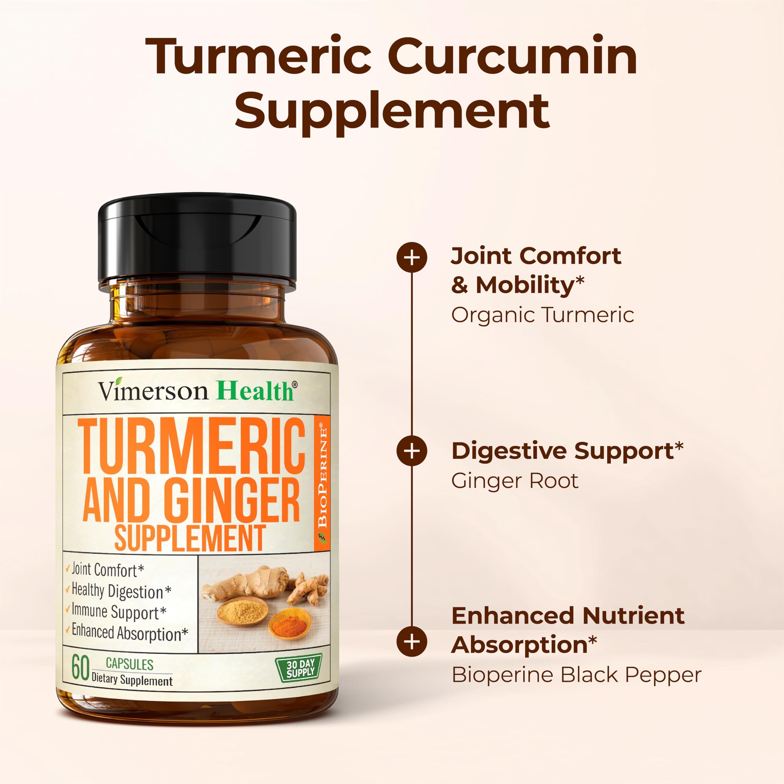Vimerson Health turmeric powder glow showcasing natural color and potency