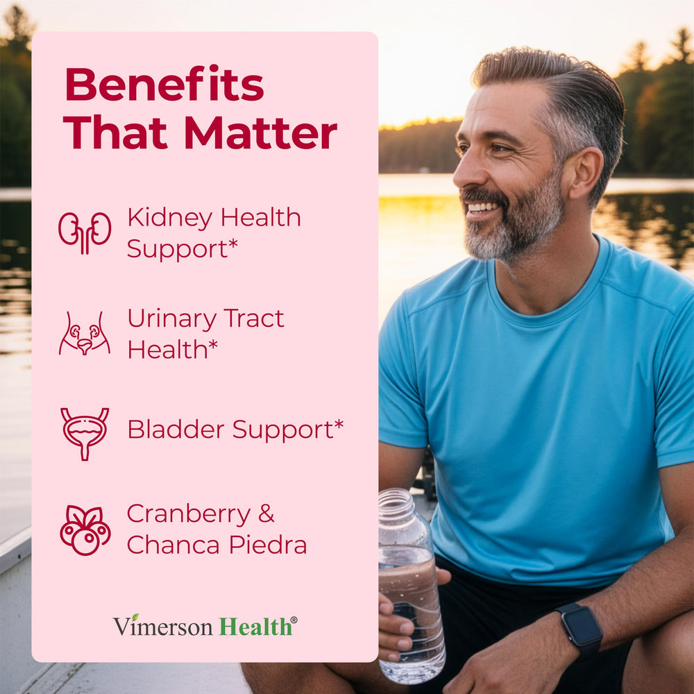 Vimerson Health Ultra Kidney Cleanse bottle side view for convenient daily use.